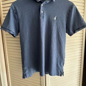 Polo Ralph Lauren Men's‎ Custom Slim Fit Blue Cotton Polo Shirt Size M